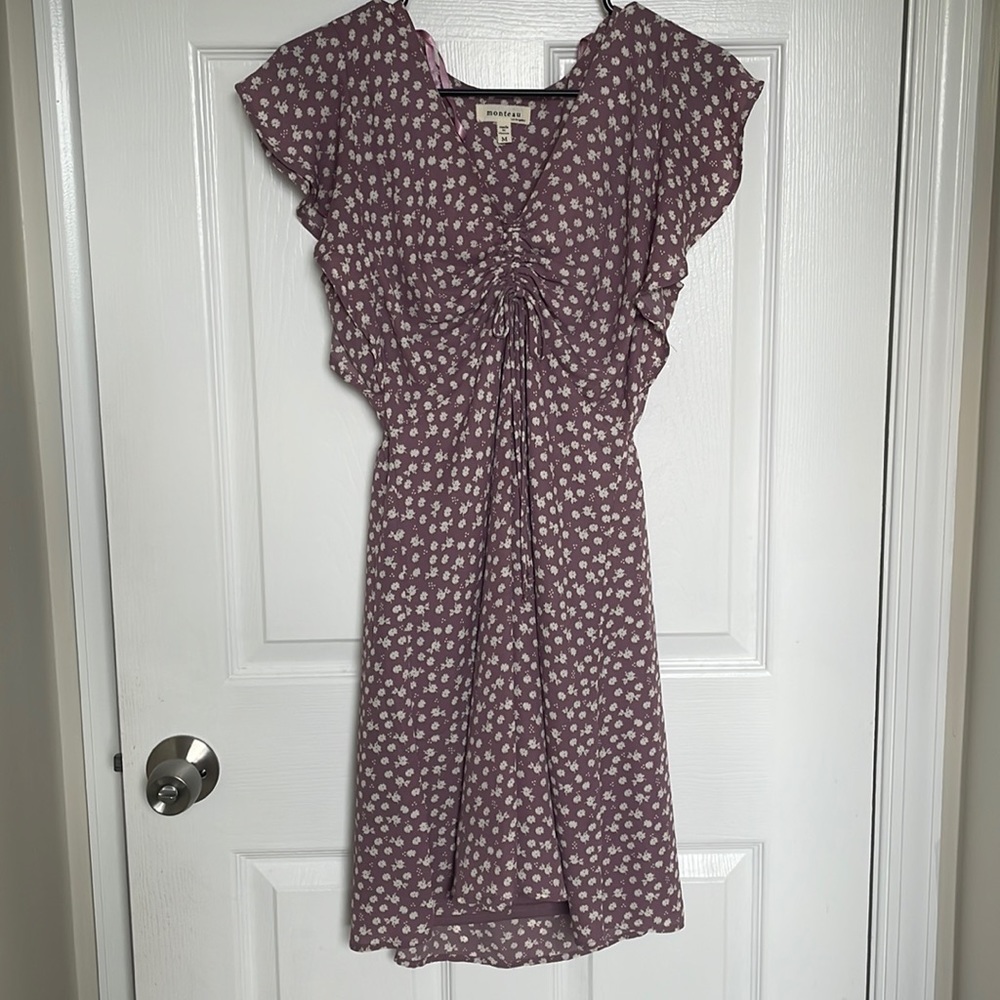 Purple floral dress, size M